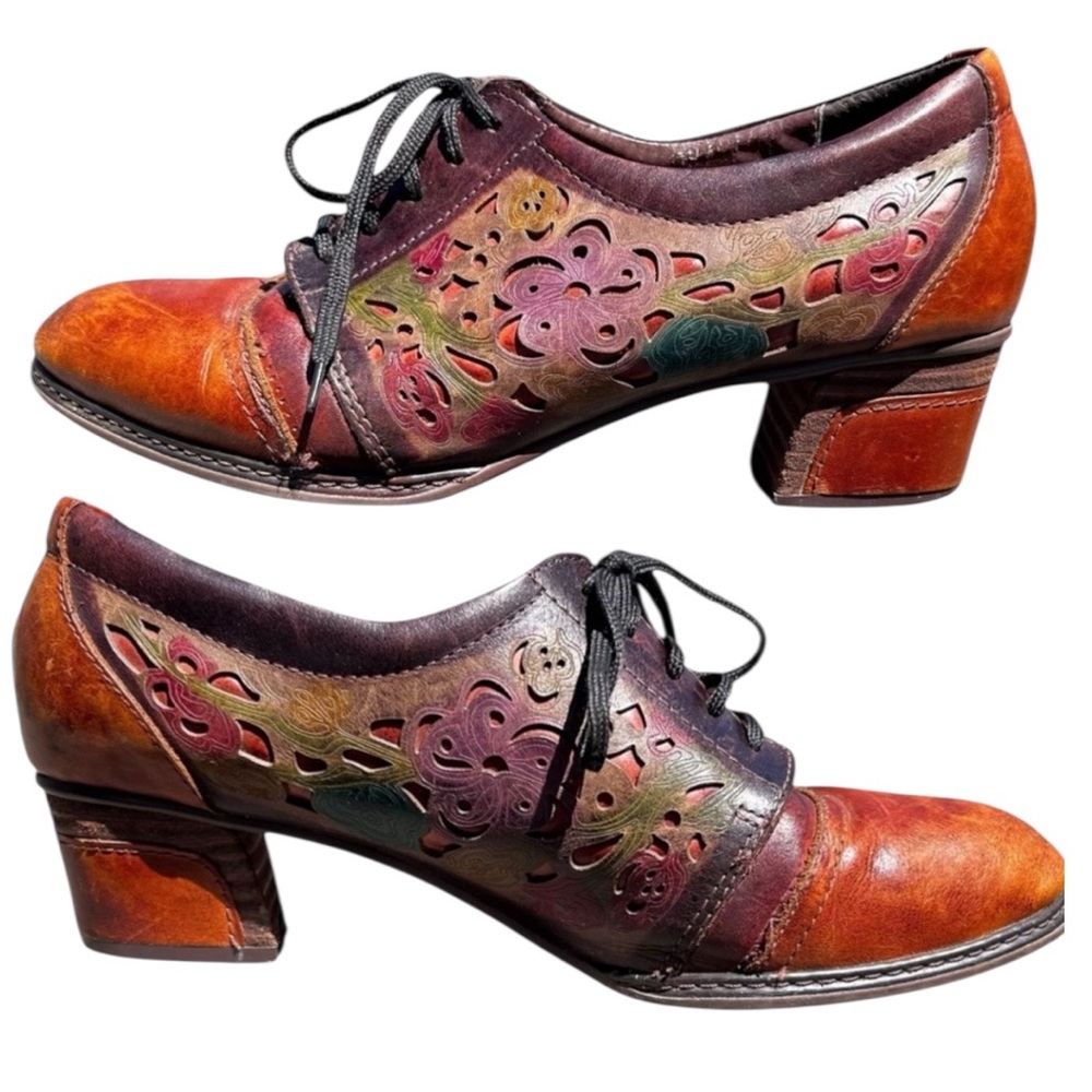 L'artiste Laser Cut Shoes 41 Goth Whimsgoth Artsy Boho Dark Academia Lace Up
